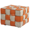 Cadeiras de couro genuínas Ottomans Square Stool